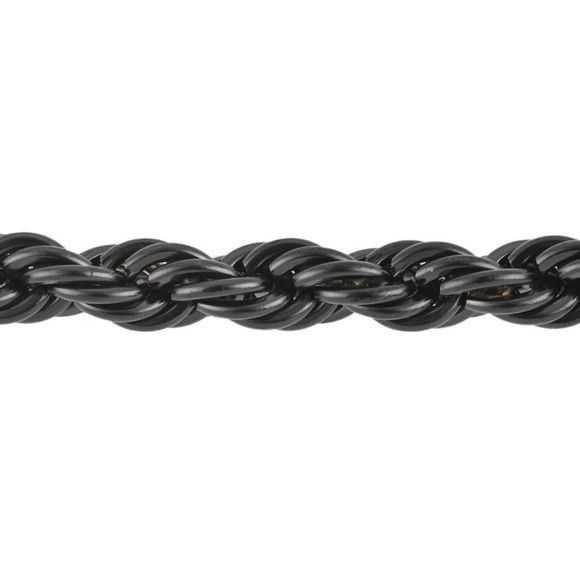 4 FOR $20 Rope Bracelet in ION Plated Black Stainless Steel (8.00 In) - Picture 2 of 3